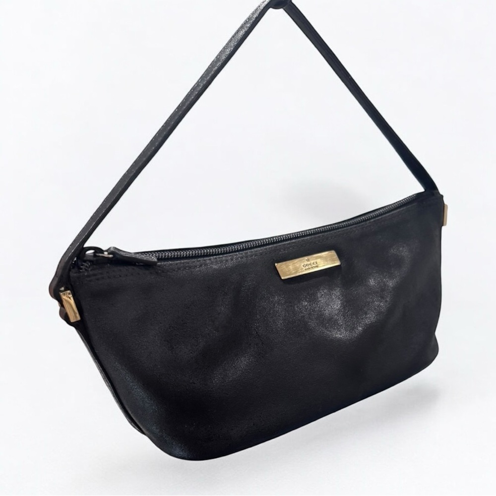 Gucci Black Shoulder Bag Leather/Suede Authentic Vintage Y2K - Picture 2 of 9